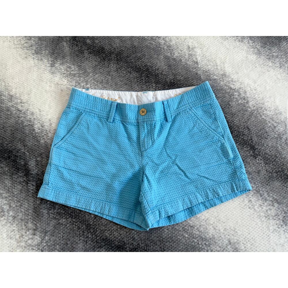 Lilly Pulitzer Callahan Shorts Textured Searulean Blue Shorts Size 8 Vacay Beach